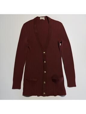 celine paris wool ribbed knit buttonup cardigan womens 50 XL